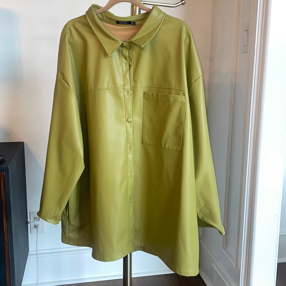 Boohoo Faux Leather shacket
